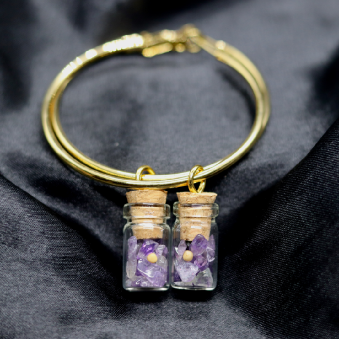 Amethyst Hoop Earrings