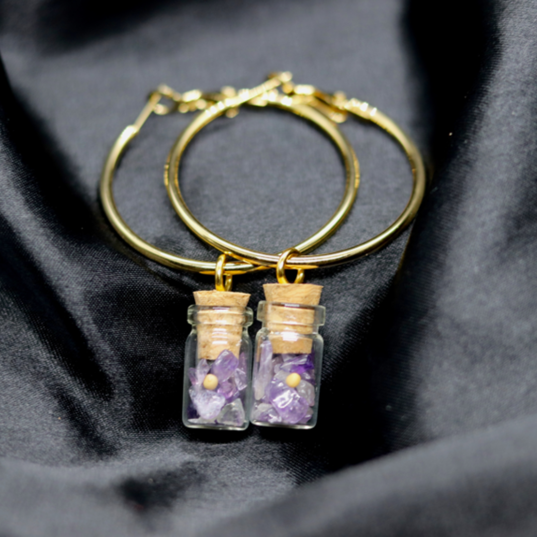 Amethyst Hoop Earrings