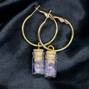 Amethyst Hoop Earrings