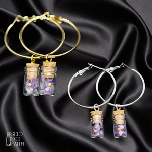 Amethyst Hoop Earrings