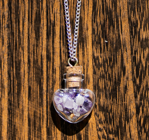 Amethyst Heart Necklace - 18"