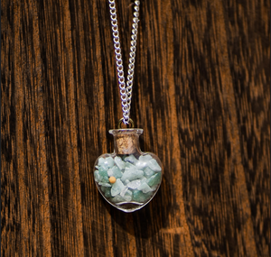 Aventurine Heart Necklace - 18"