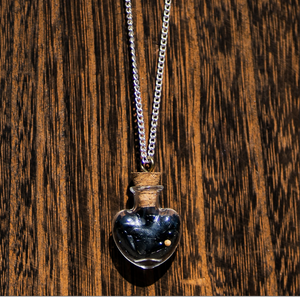 Black Onyx Heart Necklace - 18"