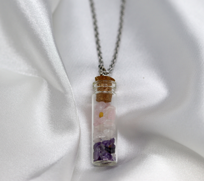 "Love + Harmony" Long Vial Necklace