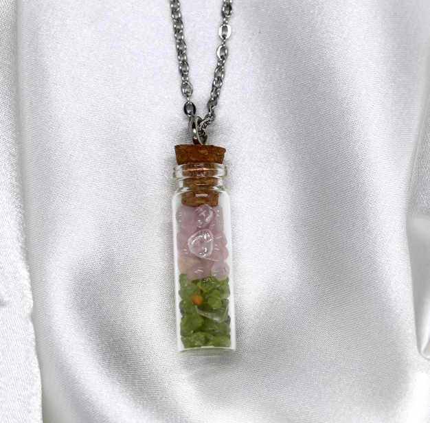 "Love + Compassion" Long Vial Necklace