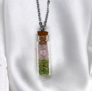 "Love + Compassion" Long Vial Necklace