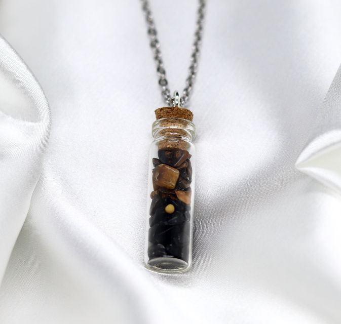 " Confidence + Determination" Long Vial Necklace