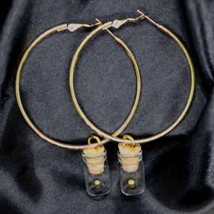 Clear Mustard Seed Hoop Earrings