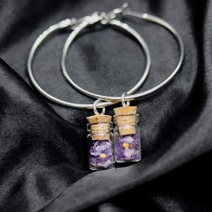 Amethyst Hoop Earrings
