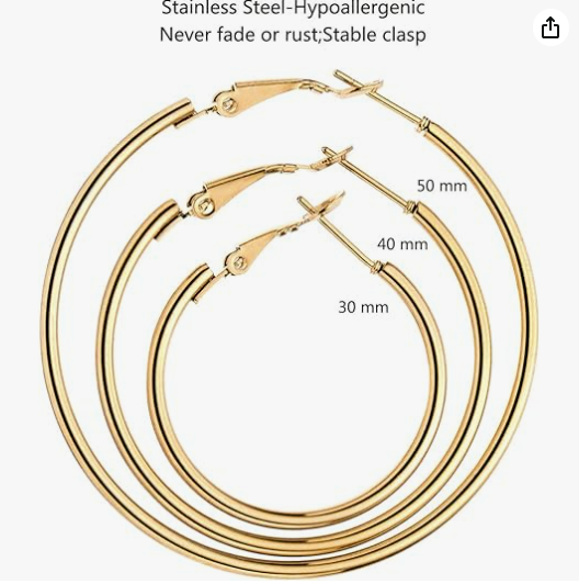 Clear Mustard Seed Hoop Earrings