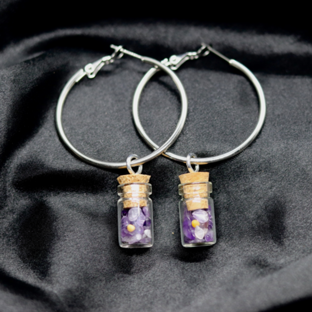Amethyst Hoop Earrings
