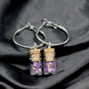 Amethyst Hoop Earrings