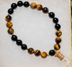 "Courage + Strength" Bracelet w/ Mustard Seed Charm