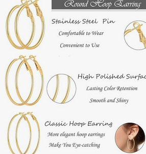 Amethyst Hoop Earrings
