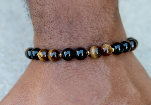 Black Onyx + Tiger's Eye Bracelet