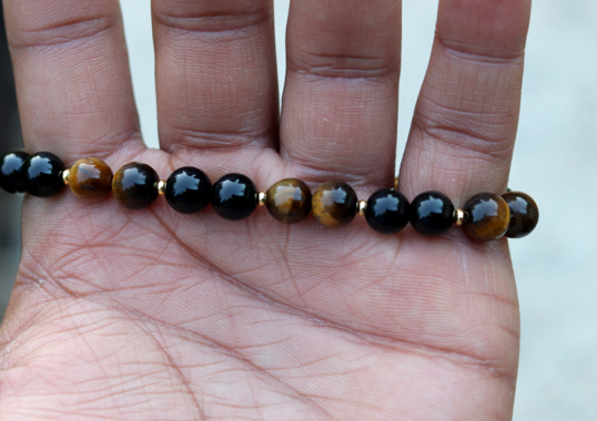 Black Onyx + Tiger's Eye Bracelet