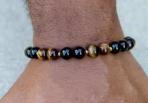 Black Onyx + Tiger's Eye Bracelet