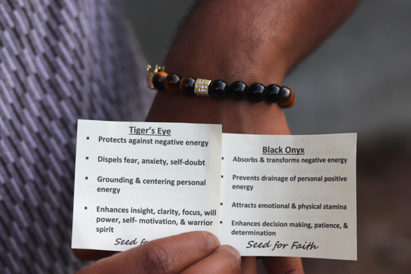 Black Onyx + Tiger's Eye Stacked Bracelet