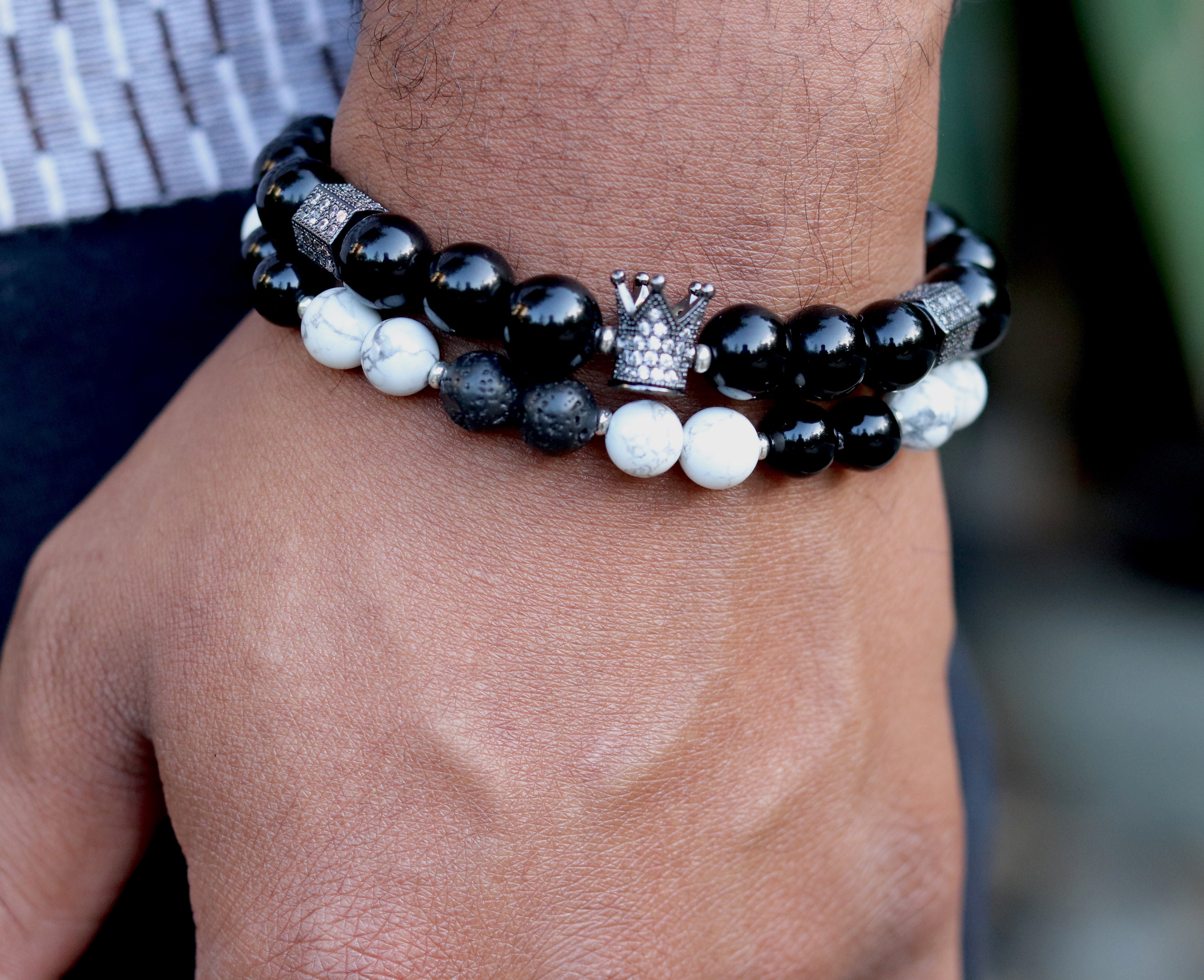 Black + White Stacked Bracelet
