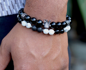 Black + White Stacked Bracelet