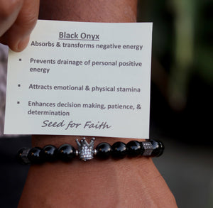 Black Onyx w Silver Crown