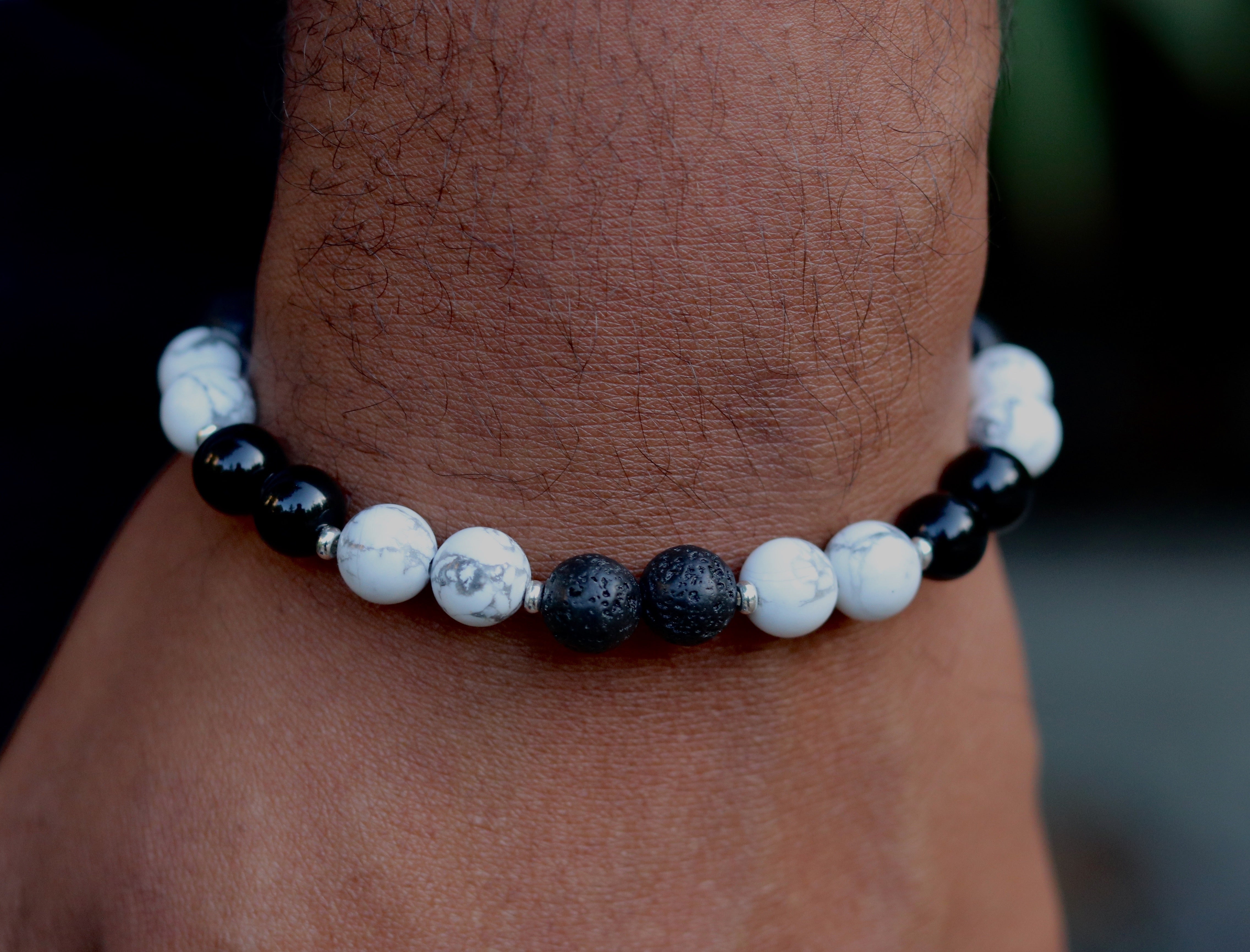 Howlite, Lava Rock, Black Onyx