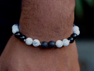 Howlite, Lava Rock, Black Onyx