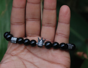 Black Onyx w Silver Crown