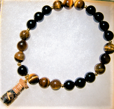 "Courage + Strength" Bracelet w/ Mustard Seed Charm