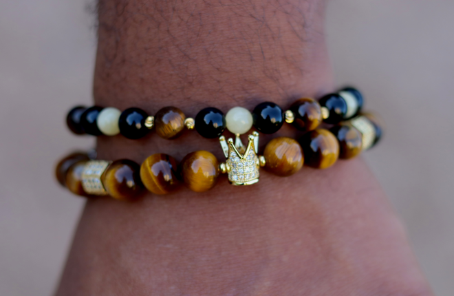 Tiger's Eye Gold Crown Stacked